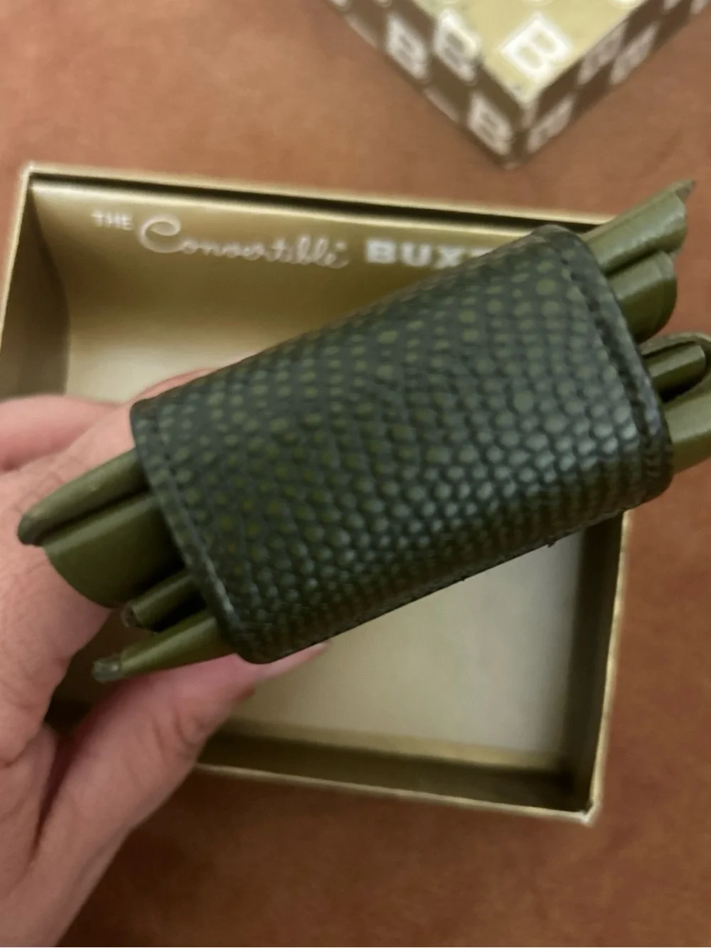 Buxton Convertible  Wallet Vintage Unused Box Split Leather